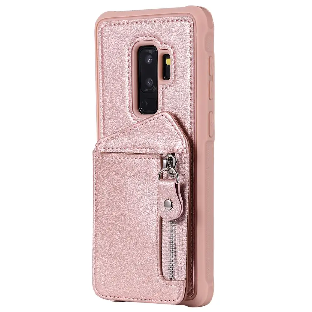 Key Chain Zipper Leather Wallet Case For Samsung Galaxy S9 Plus Note 9 Shockproof Stand Cover Safe Button Back Card Slots | Мобильные