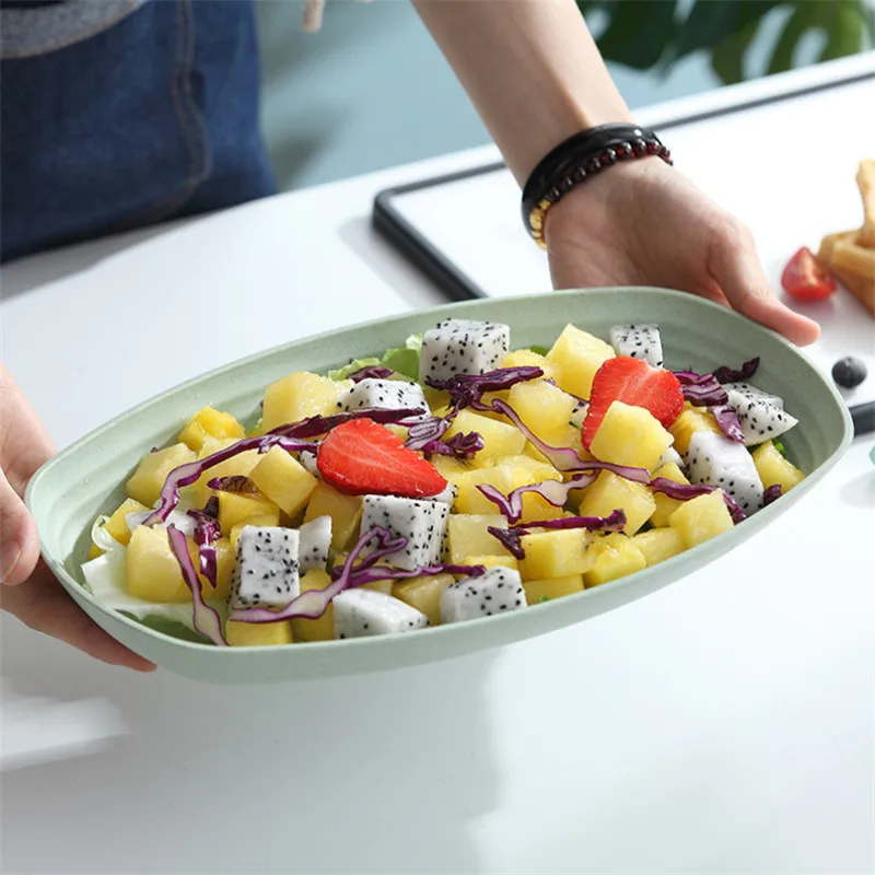 4 шт. большая тарелка из пшеничной соломы овальной формы креативные фруктовые