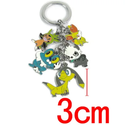 2-4 Брелок с покемоном Entei Eevee Swablu Piplup Poke Ball Pikachu Ash Ketchum Rowlet милый забавный мультфильм металлический брелок Аниме подвеска - Цвет: 2-4