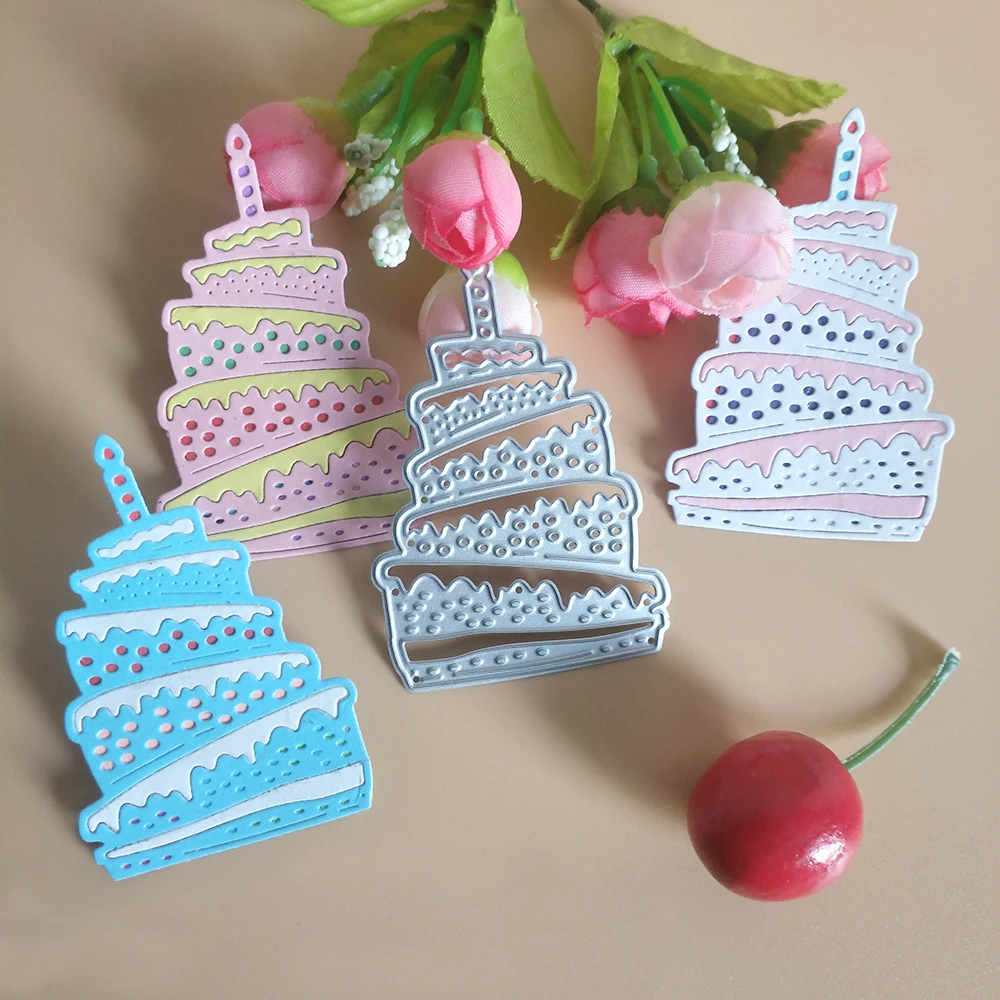 

New Birthday Cake cutting dies DIY scrapbook, embossed card making, photo album decoration, handmade craft