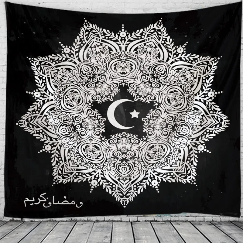 Мандала звезды гобелен с Луной крупным планом Ландшафтные украшения стены для