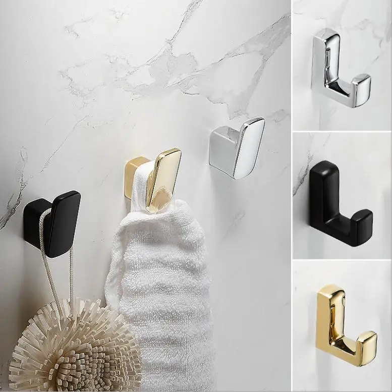 

Зеркальный полированный/матовый черный крючок для полотенец Настенная вешалка для пальто для ванной комнаты дверной крючок кухонный крючок для халата