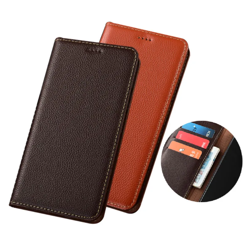 Genuine Leather Magnetic Wallet Phone Case Card Pocket Holsters For Motorola Moto Z3 Play/Motorola Moto Z2 Play Phone Bag Case