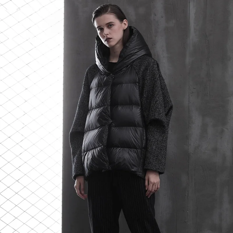 

Women's Down Coat Short Duck Down Puffer Jacket 2020 New Loose Winter Female Parkas Snow Outwear Oversize Short Black Coats