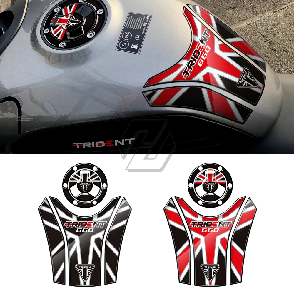 

3D Motorcycle Fuel Gas Cap Sticker Tank Pad Protector Case for Triumph Trident 660 2021