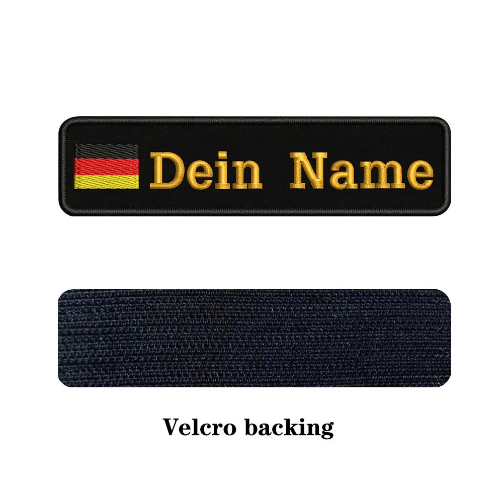 brown-Velcro На заказ Вышивка Флаг Германии имя или заплатка с текстом 10 см* 2,5 см значок Утюг на или липучке Подложка для одежды брюки рюкзак шляпа - Цвет: brown-Velcro