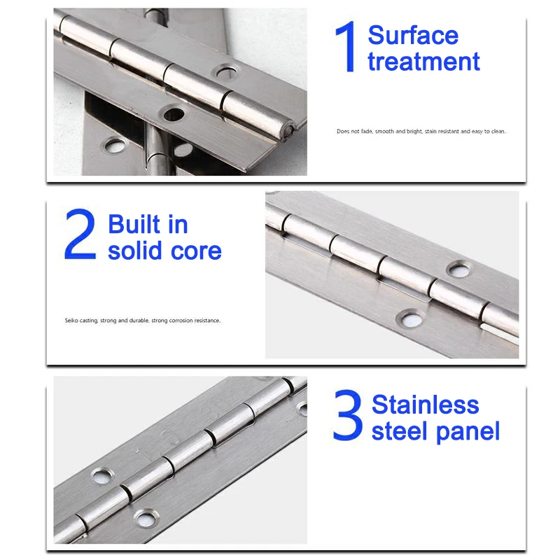 

Hinge Stainless Steel 201/304 Continuous Hinge with Holes 5.9' Long FP8