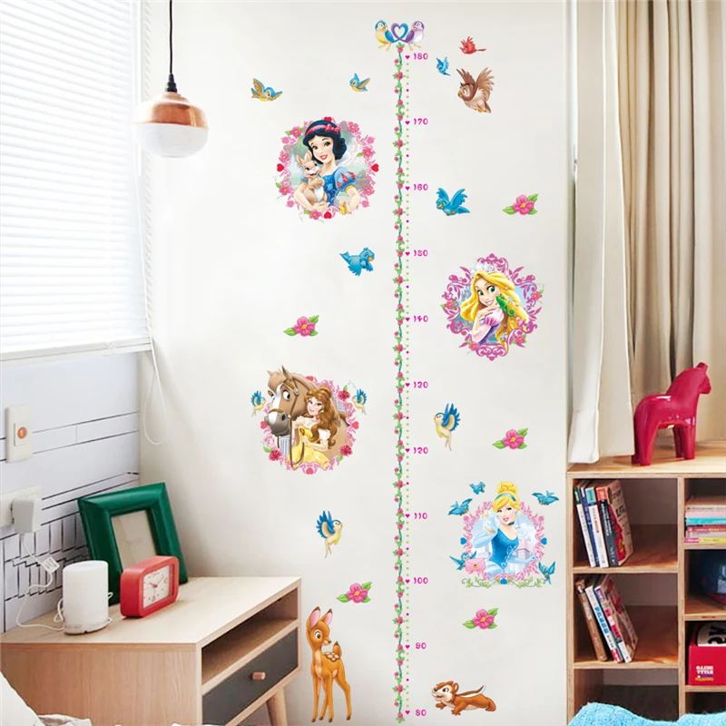 

Disney Snow White Princess Growth Chart Wall Decals Kids Rooms Home Decor Cartoon Height Measure Wall Stickers Pvc Posters