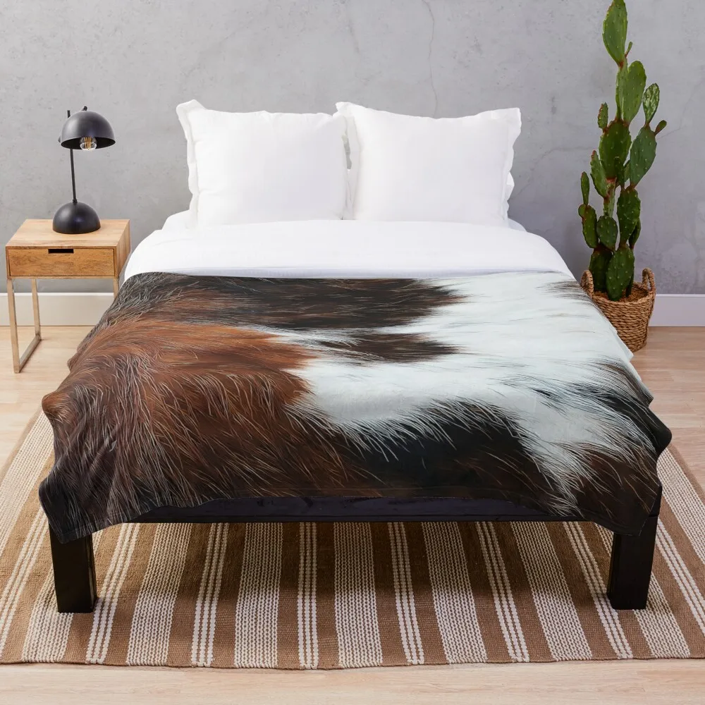 

Scottish Highland Cow Cowhide Throw Blanket Sublimation Covered Blanket Bedding Flannel for Children and Adult Bedrooms Decor