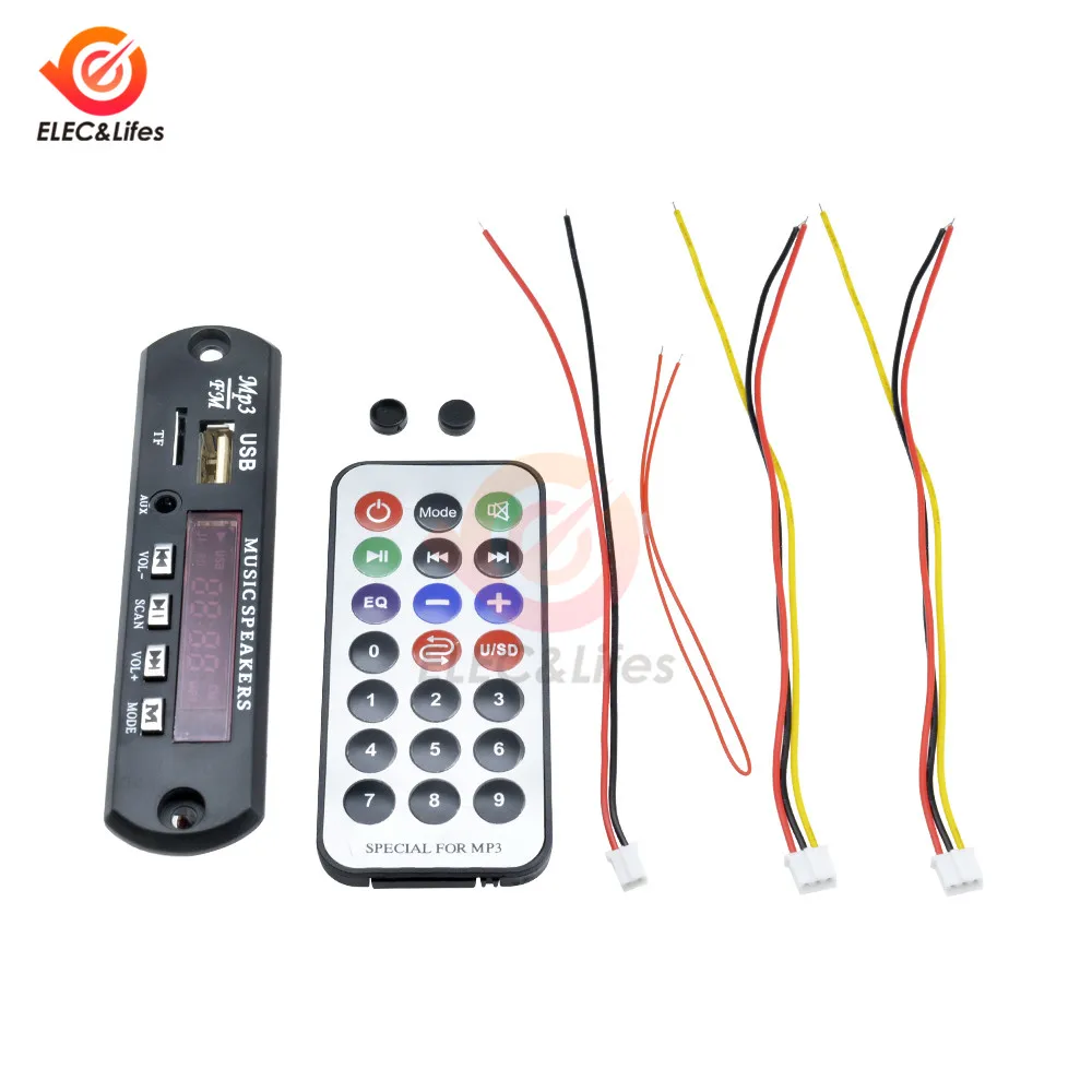 12 В автомобильный FM Bluetooth MP3 звуковая карта декодер плата AUX модуль плеер с