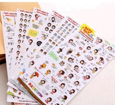 

6 шт., наклейки для дневника, из ПВХ