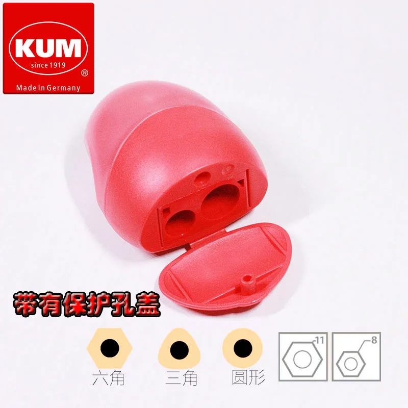 

1pc Germany KUM BUDDY K2 Neon Double-hole Plastic Pencil Sharpener High Hardness Dynamic Twist Blade Suitable for 8/11mm Pencils