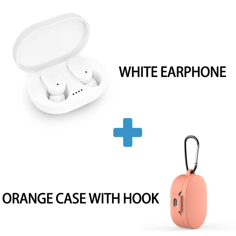 A6S TWS мини наушники Bluetooth 5,0 наушники для Xiaomi для Redmi беспроводные 5,0 TWS наушники с микрофоном для iPhone - Цвет: White Orange Case