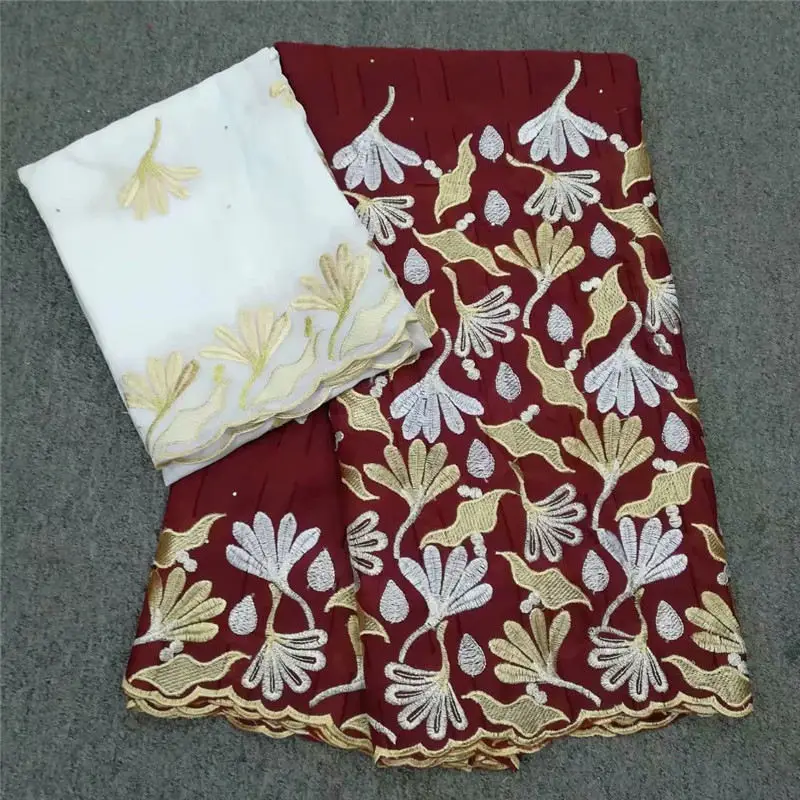 High quality African lace fabric with stones 2020 newest embroidery Swiss voile white color swiss cotton | Дом и сад