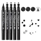 2 в 1 Цветы Сердце Луна Звезда формы лица марки макияж двусторонний жидкий штамп подводка для глаз черная водостойкая жидкая подводка для глаз