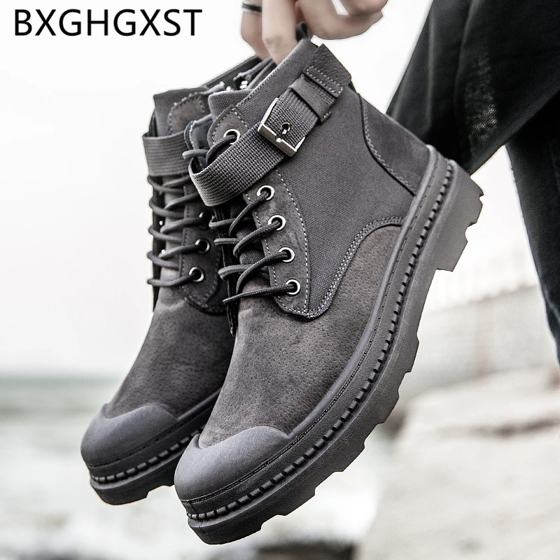 

Ботильоны мужские, Винтажная обувь, черные ботинки, Мужская брендовая Дизайнерская обувь, дезерты, Мужская мотоциклетная обувь, повседневн...