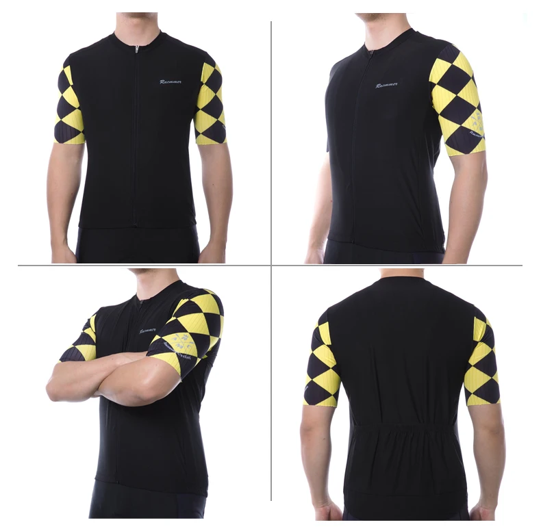 Racmmer мужские велосипедные Джерси PRO AERO с коротким рукавом Maillot Ciclismo Hombre Mtb велосипед Джерси рубашка черный Джерси