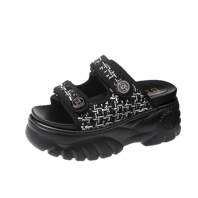 

Summer new high-heeled casual women's sandals thick-soled non-slip slope with student buckle all-match sports women's shoes