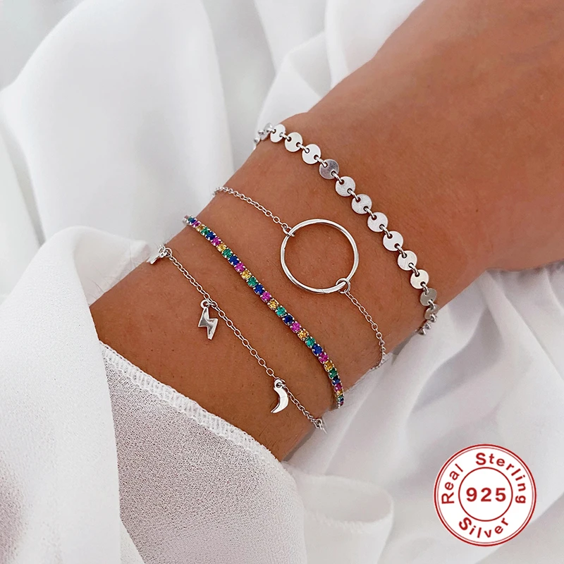 Женский минималистский Браслет-цепочка из серебра 925 пробы | Украшения и