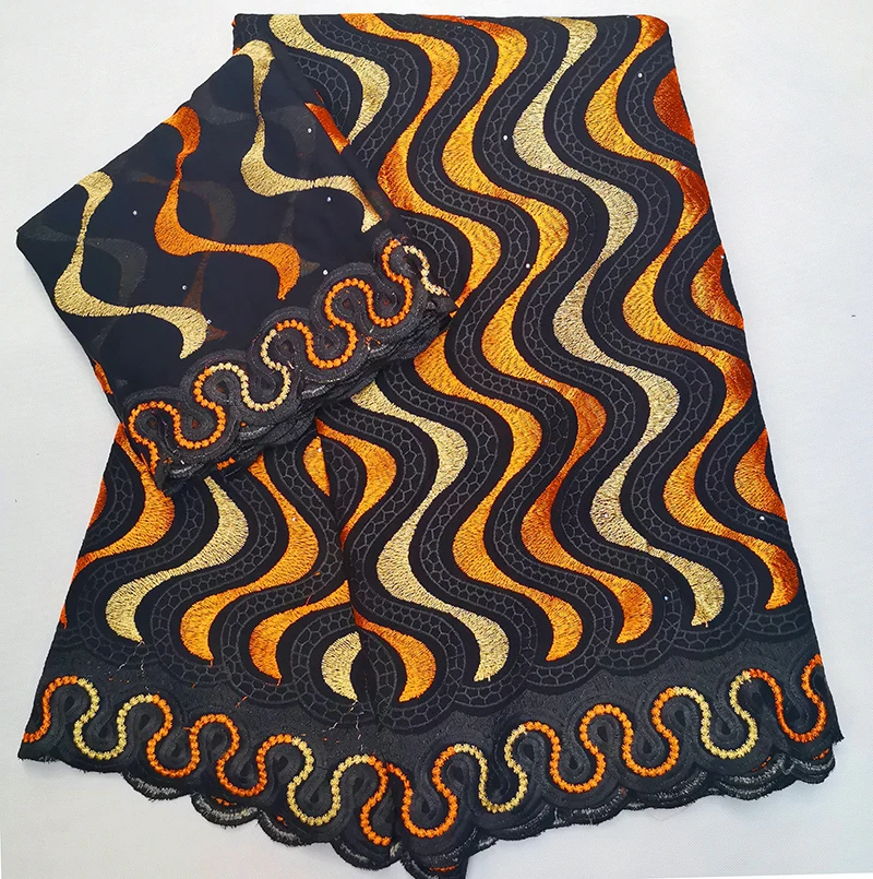 Последняя африканская кружевная ткань желтая швейцарская вуаль кружево высокое