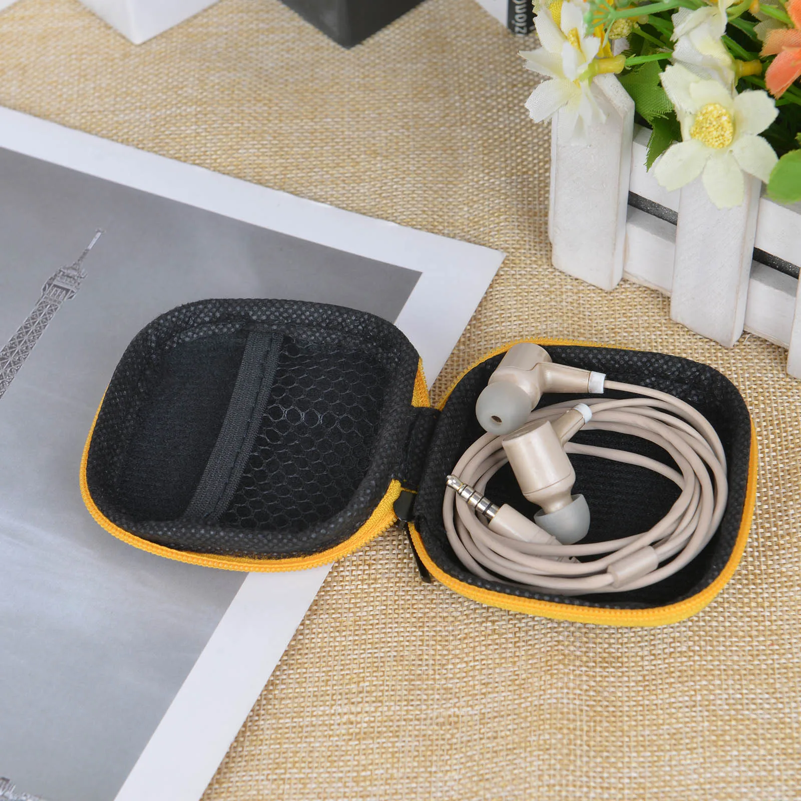 Квадратный защитный жесткий чехол сумка для хранения наушников ключей кабелей