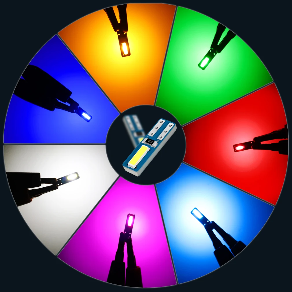 

10Pcs T5 Led Canbus W3W 74 286 W1.2W Super Bright Wedge Dashboard Lamps Car Interior Lights Bulb Warning Indicator Instrument