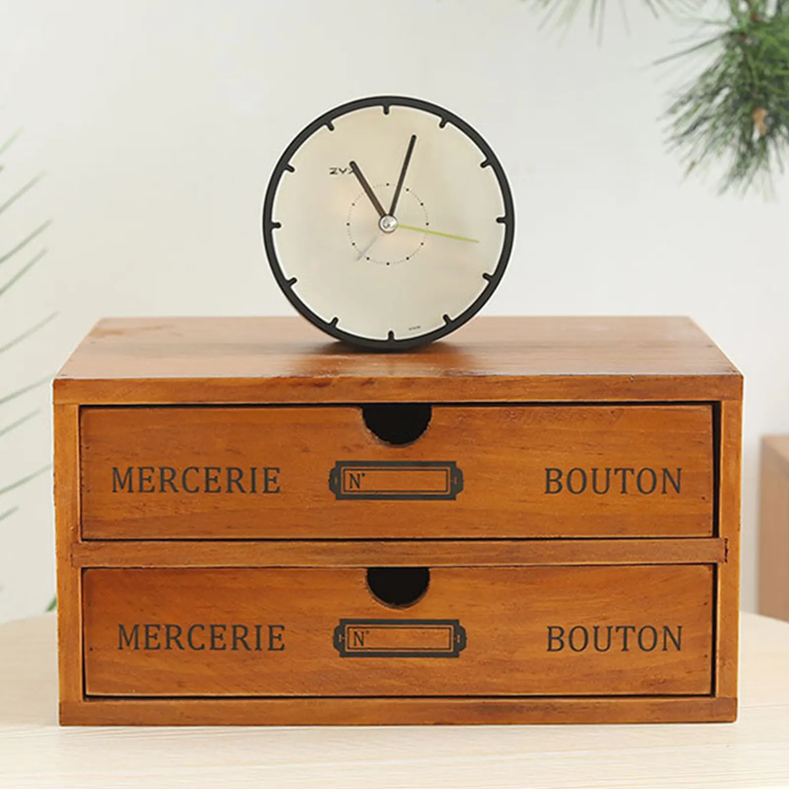 

Wooden Drawer Storage, Vintage Style Jewellery Box Office Desk Finishing Tool (Brown)