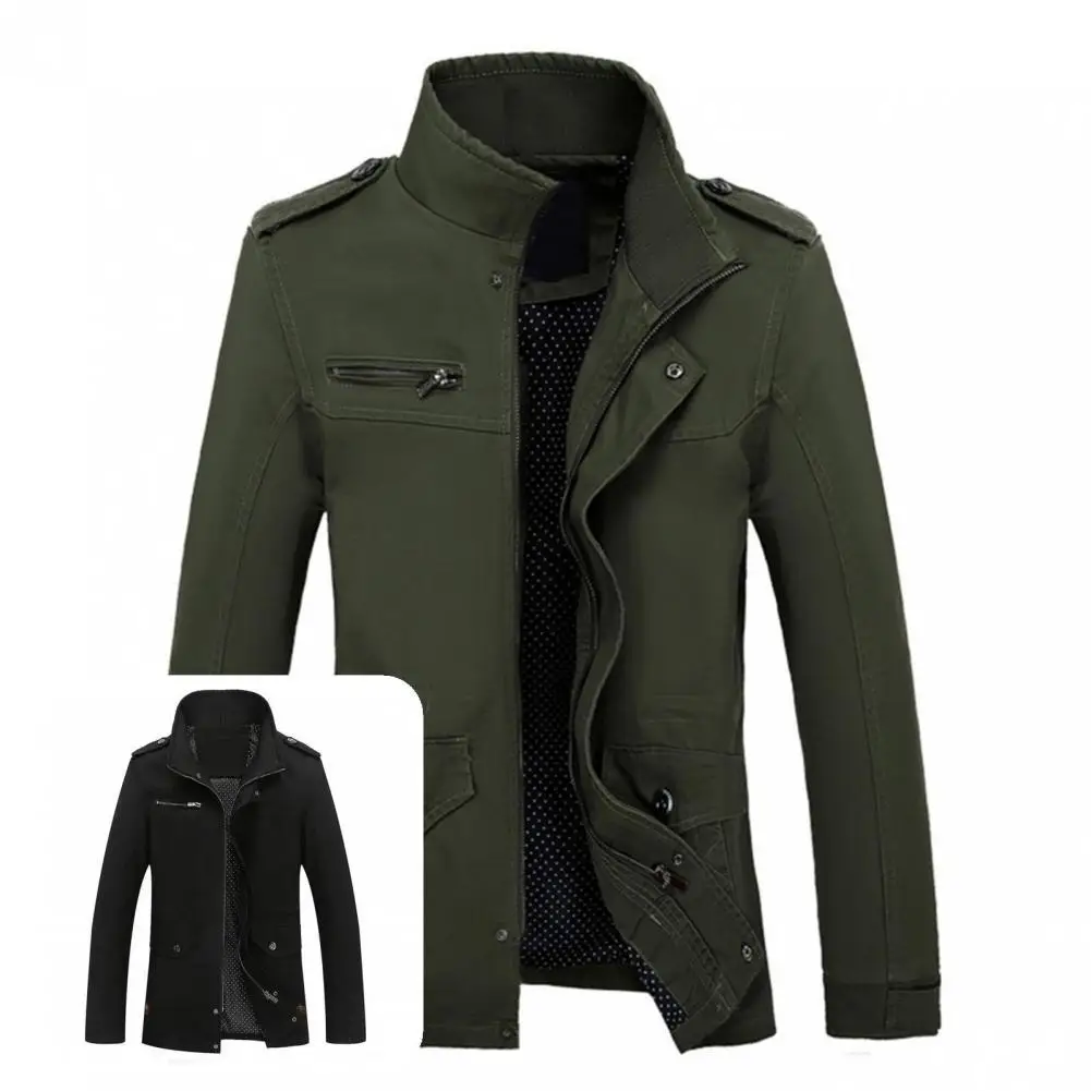 

High Quality Slim Fit Male Coat Jacket Autumn Jacket Solid Color Breathable