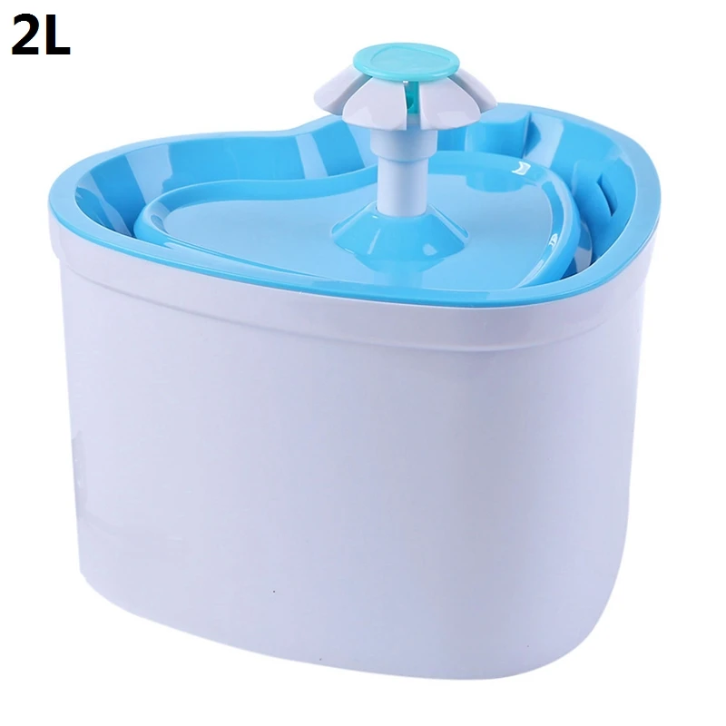 Heart Sky Blue 2L 1,6/2L автоматические фонтаны для питья домашних животных, бесшумный дозатор для воды для кошек и собак, Электрический питательный фонтан для домашних животных, миска для собак - Цвет: Heart Sky Blue 2L