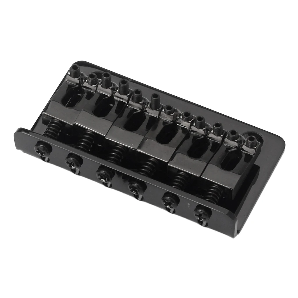 

6 Strings Metal Fixed Hardtail Saddle Bridge Top Load Black for Electric Guitar
