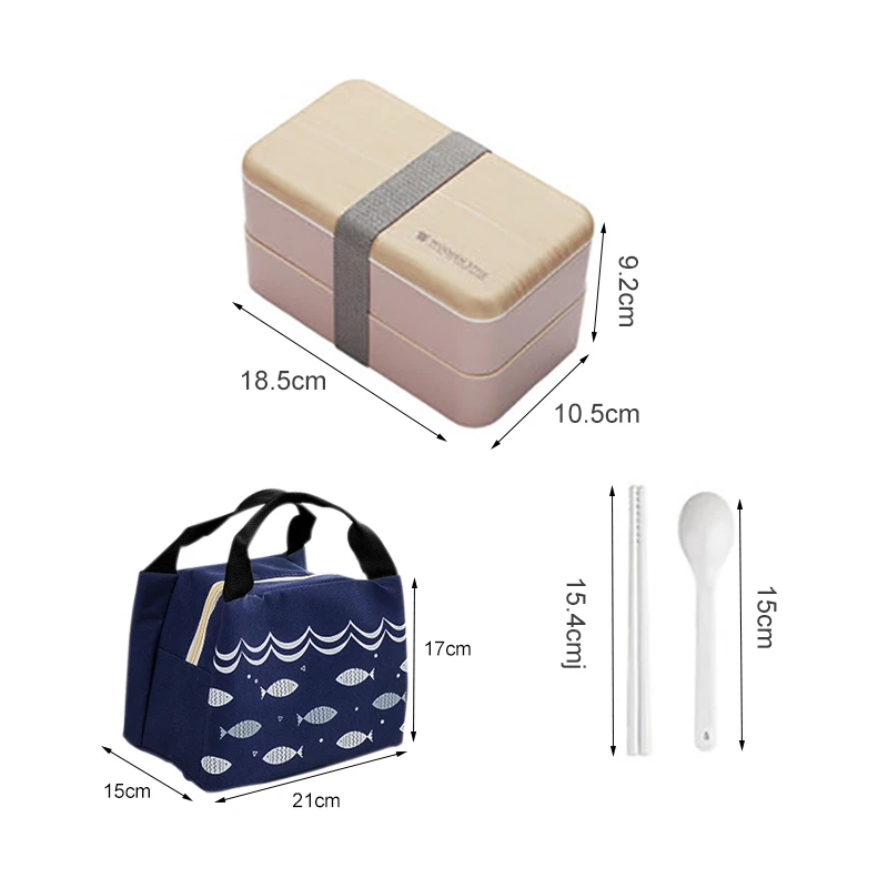 

Double Layer Lunch Box 1200ml Wooden Microwave Bento Box BPA Free Workers Student Japanese Portable Food Container
