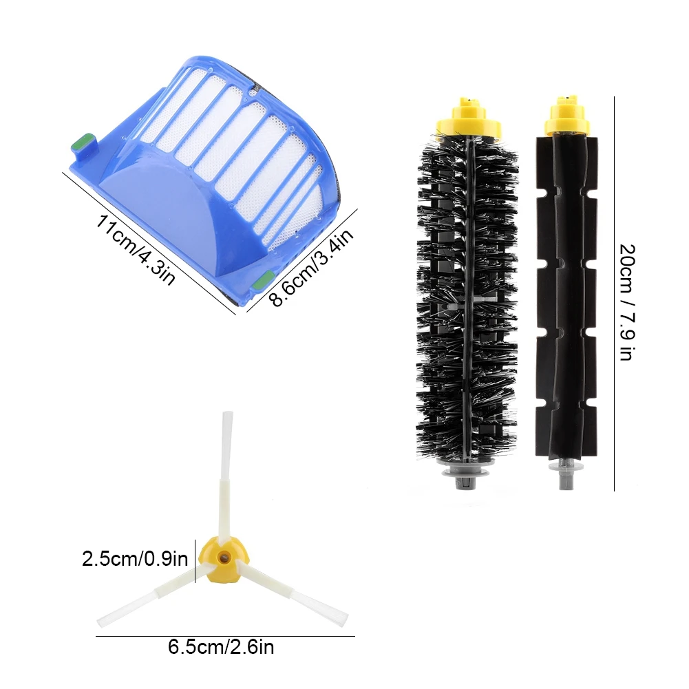 

HEPA Filters Brush Kit for Roomba iRobot 500 600 700 800 900 Series Vacuum CleanHEPA Filters Brush Kit