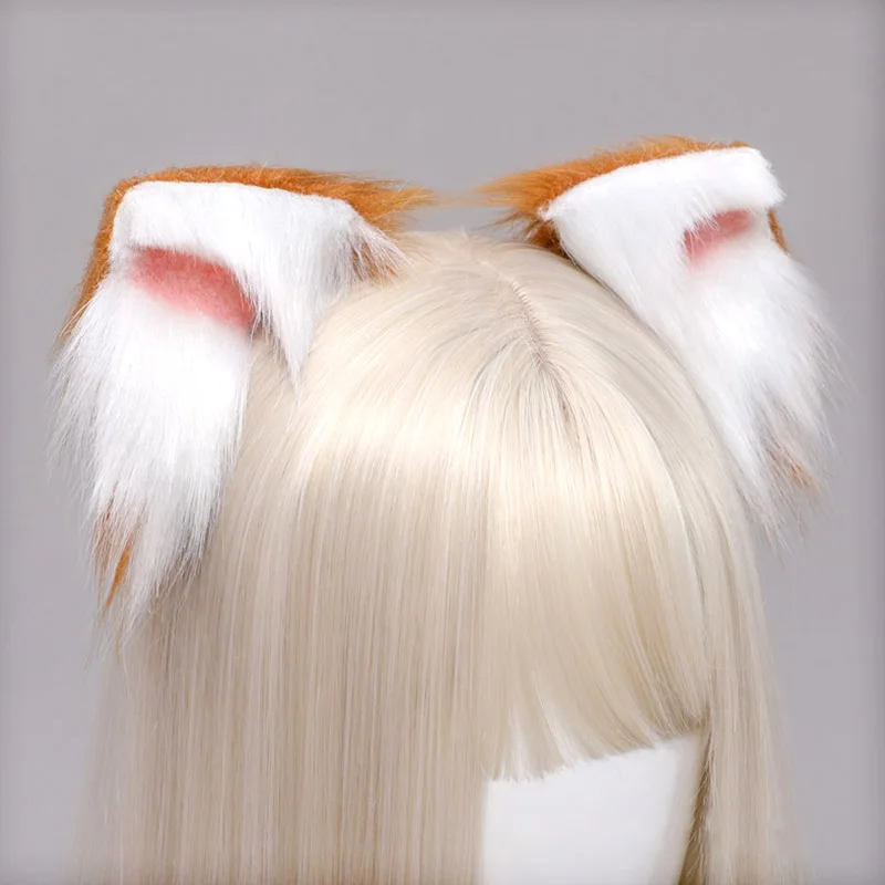 Милые пушистые заколки для волос с животными лисьими ушками головной убор