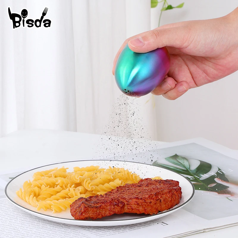 Банки из нержавеющей стали для соли и специй шейкер перца в форме яйца контейнер