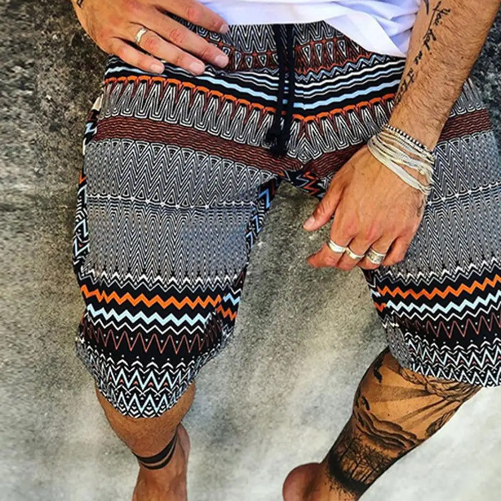 

WEPBEL Women Summer Stripe Patchwork Beach Shorts Ladies Casual Fashion Drawstring Mid Waist Loose Shorts