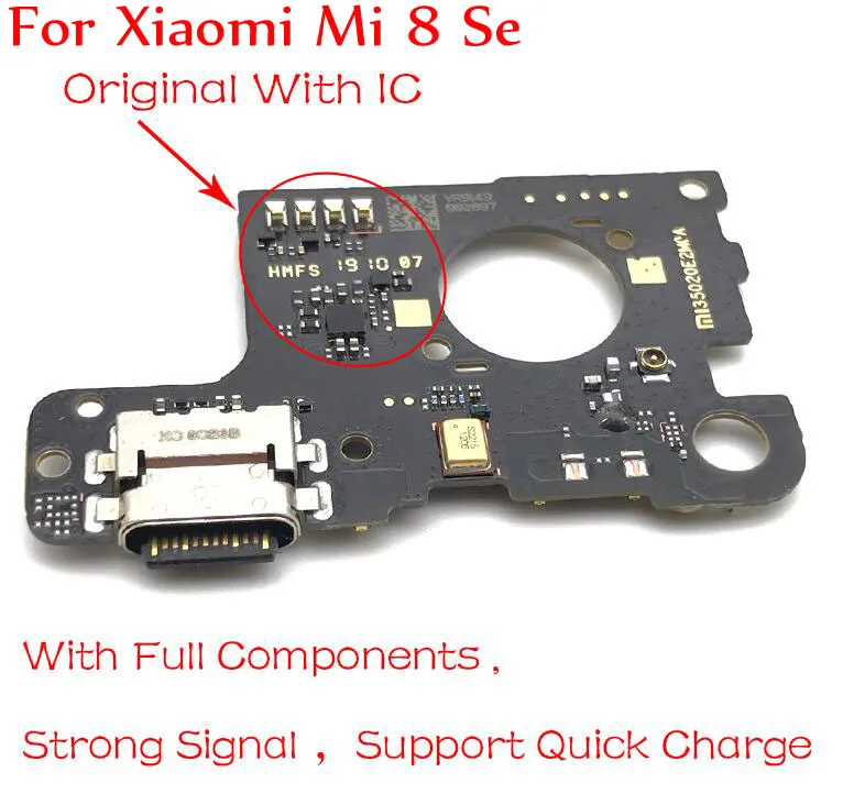 usb зарядный порт гибкий кабель для Xiaomi Mi A1 5X8 Lite 9 Se CC 9 9e 6 6X Pocophone F1 док-станция зарядное устройство с наушником - Цвет: Mi8 Se - Original