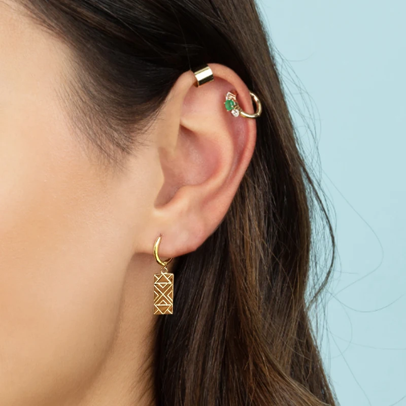 

GS 925 Sterling Silver Heart Cross Charm Hoop Earrings For Women 2021 Trend Pendiente Party Jewelry Valentine's gift for her