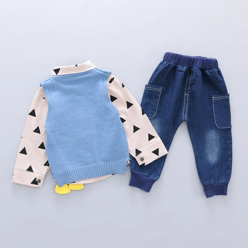 Осень 2019 новинка свитер с жирафом для девочек и мальчиков жилет + футболка брюки