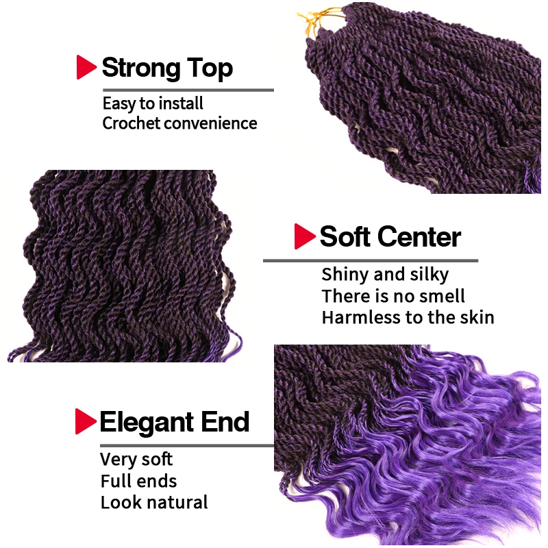 Омбре Сенегальские закрученные волосы крючком коса 14 &quotкоробка с кудрявым