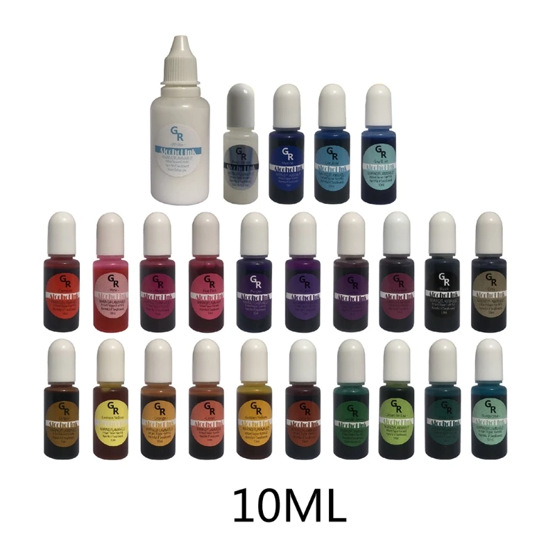 

25 Colors Epoxy Resin Diffusion Pigment Alcohol Ink Liquid Colorant Dye DIY Crafts Jewelry Making