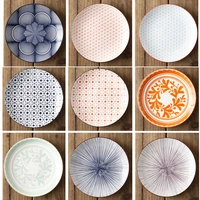japanese nordic creative modern simple underglaze color ceramic tableware household 8 inch western style meal snack flat plate