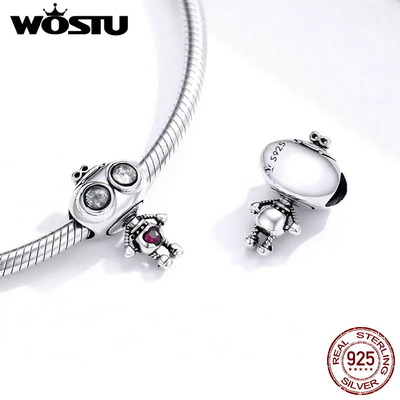 Подвеска для браслета из серебра 100% пробы с розовым сердцем | Украшения и