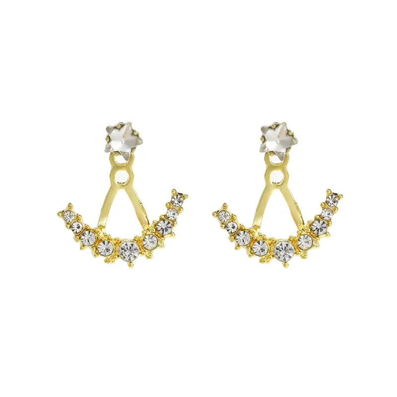 

Delicate Gold Color Earrings Sparkling Cubic Zirconia Star Stud Earrings For Women Wedding Party Earring Pendiente Brinco