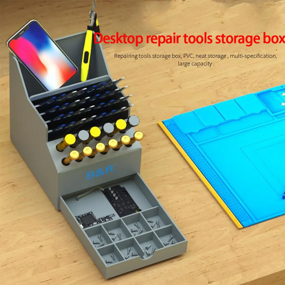 Phone PC Repair Tools Sorting Storage Box with Drawer Acrylic Organizer LCD Tweezers Screwdriver Pliers Element Parts Container |