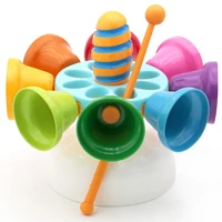 kids dazzling 8 note percussion bell colorful hand bell musical game baby early educational music instrument toy for child gift