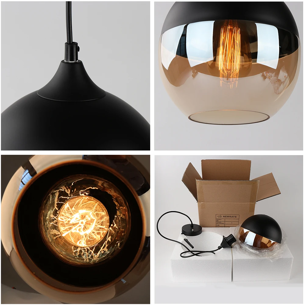 

Modern Nordic Pendant Lamp Fixtures E27 E26 LED loft hanging Glass Pendant lights for Kitchen Restaurant Bar living room bedroom