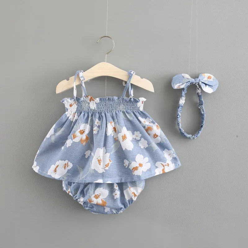 

NEW Newborn Baby Girls Clothes Sleeveless Dress+Briefs 2PCS Outfits Set Striped Printed Cute Clothing Sets Summer Sunsuit 0-24M
