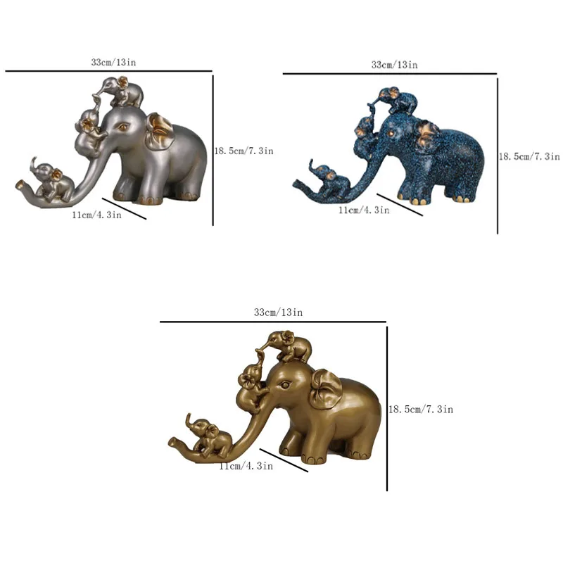 

VILEAD Resin Craft Elephant Statue Modern Style Creativity Animal Figurines Office Ornaments Living Room Decorations Home Decor