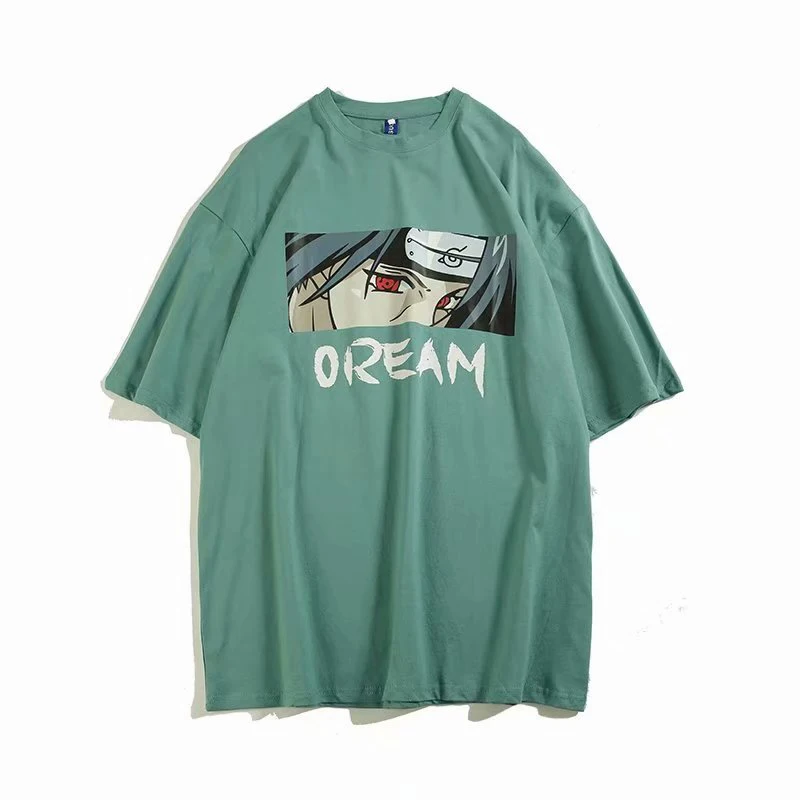 

Oversized Cartoon Anime Graphic Unisex Japanese Short Sleeve O Neck Loose Cool Fashion Men T Shirt Summer 2021 New Harajuku Tops