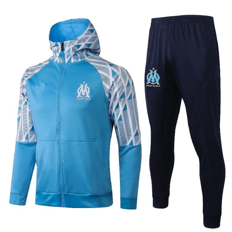 

2021 Marseilles THAUVIN Short Sleeve Training suit 20 21 Marseille PAYET Football Sports jersey Training suit pants Tracksuit